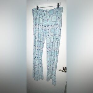 Helen Jon Women’s Fold Over Wide Leg Flare Beach Pants Size L Large Made in USA